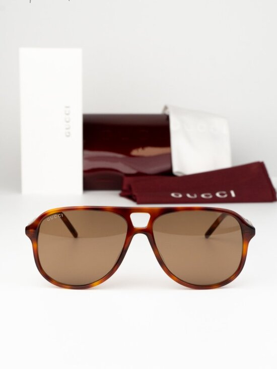 Gucci Women Sunglasses Havana Brown Pilot GG1156S 003 NEW AUTHENTIC main image 7